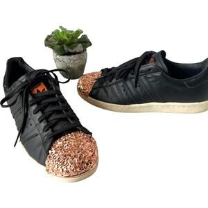 Adidas Superstar Y2K Custom Womens 7.5 Sneakers Rhinestone Glam Streetwear Black